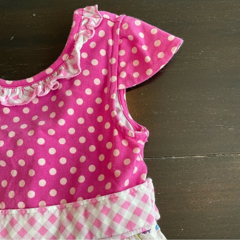 Matilda Jane Short Sleeve Ruffle Dress Polka Dot Size 4 - Picture 4 of 8